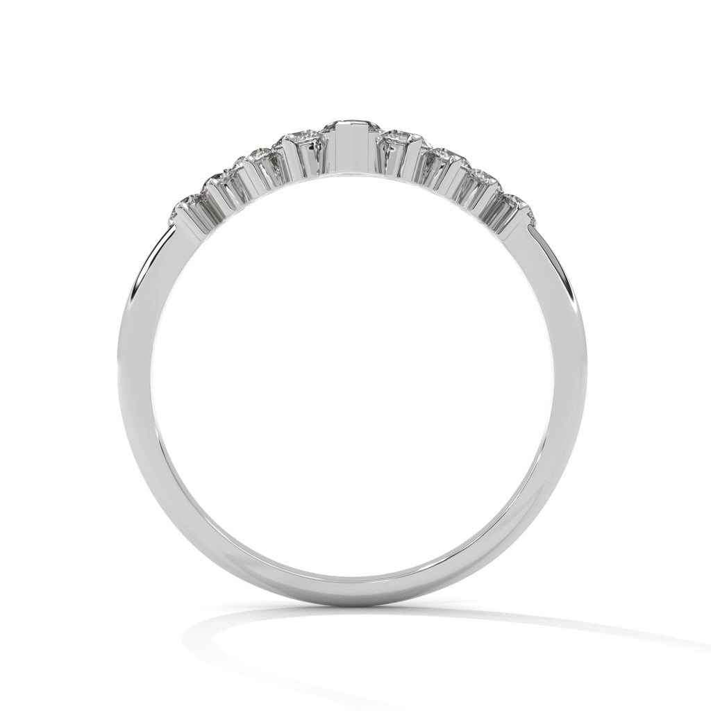 Marquise & Round Diamond Chevron Ring