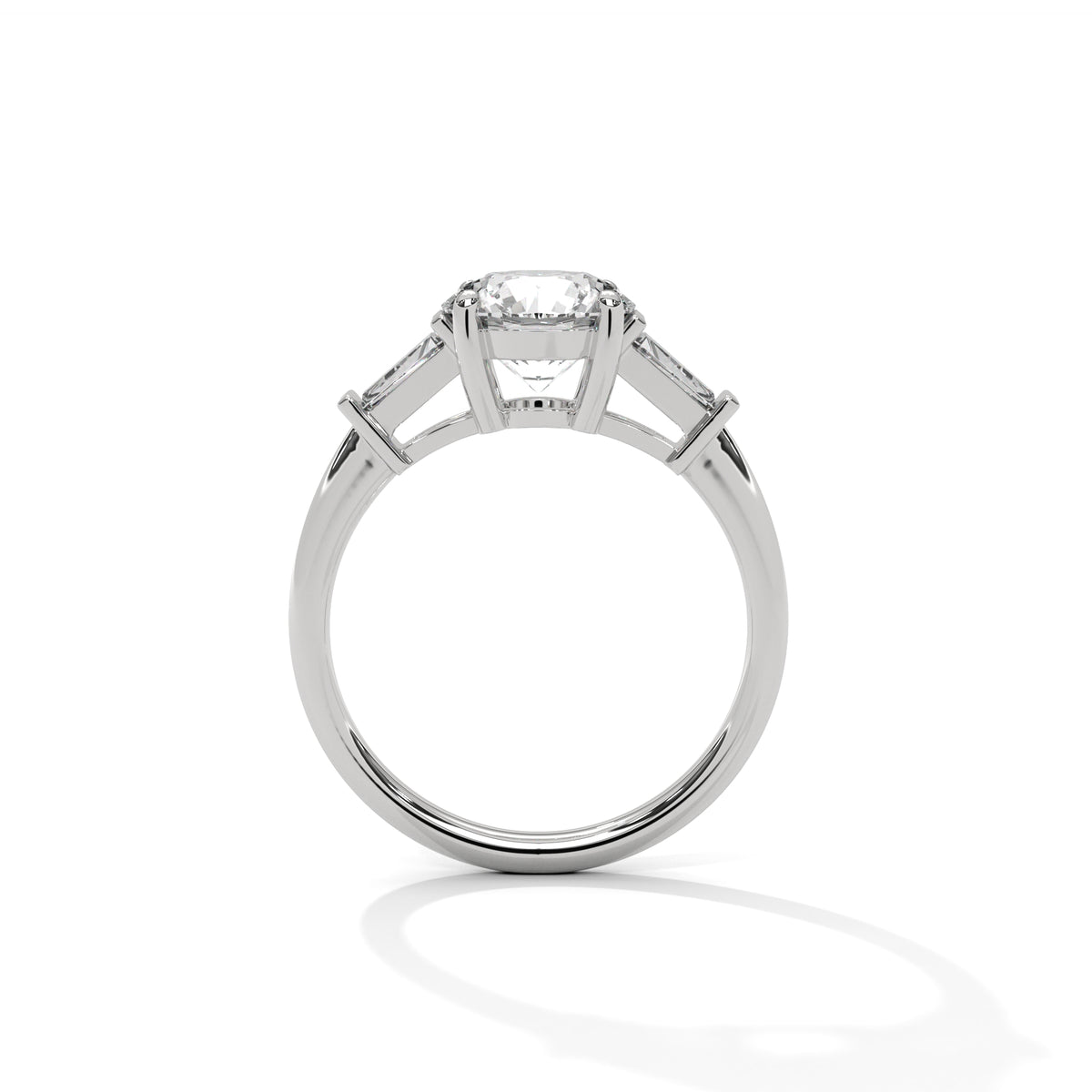Round Diamond Three Stone Engagement Ring – view 2 of 9, lab grown diamond ring | Jewelix Atelier