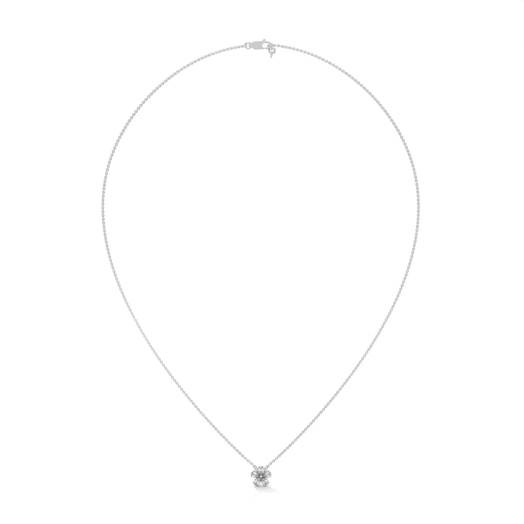 Pear Diamond Floral Pendant