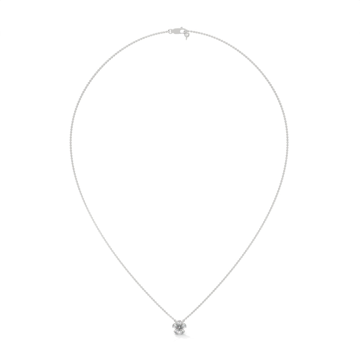 Pear Diamond Floral Pendant – view 3 of 9, lab grown diamond necklace | Jewelix Atelier