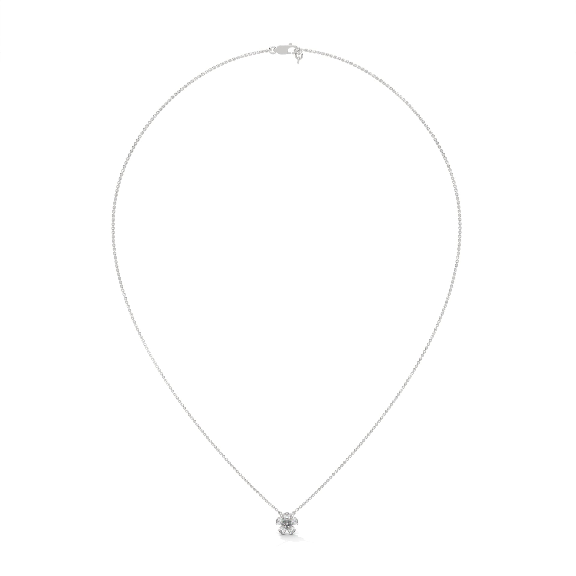 Pear Diamond Floral Pendant