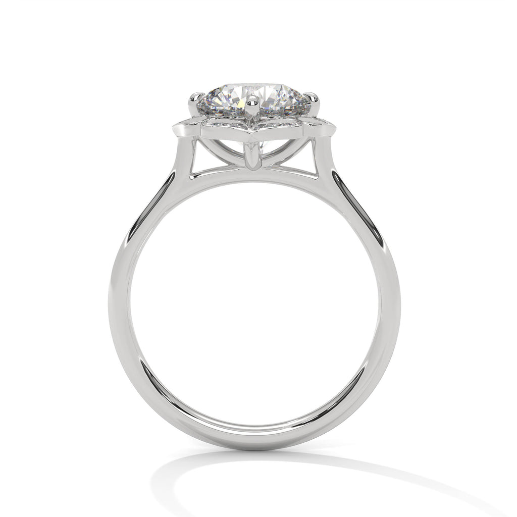 Round Diamond Vintage Halo Engagement Ring