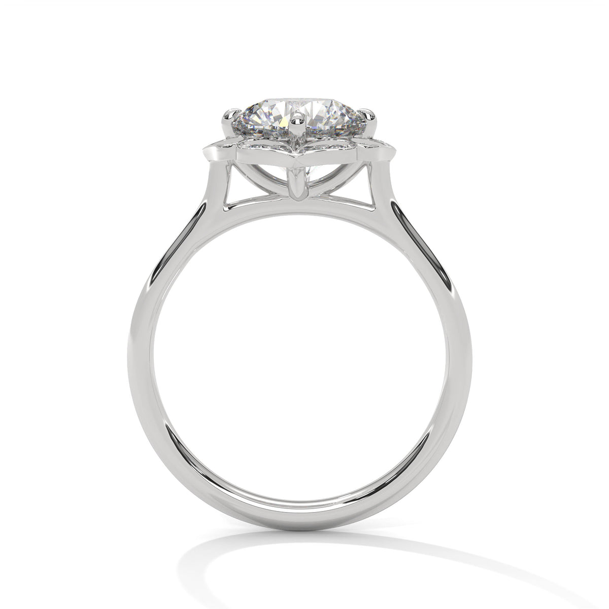 Round Diamond Vintage Halo Engagement Ring – view 3 of 9, lab grown diamond ring | Jewelix Atelier