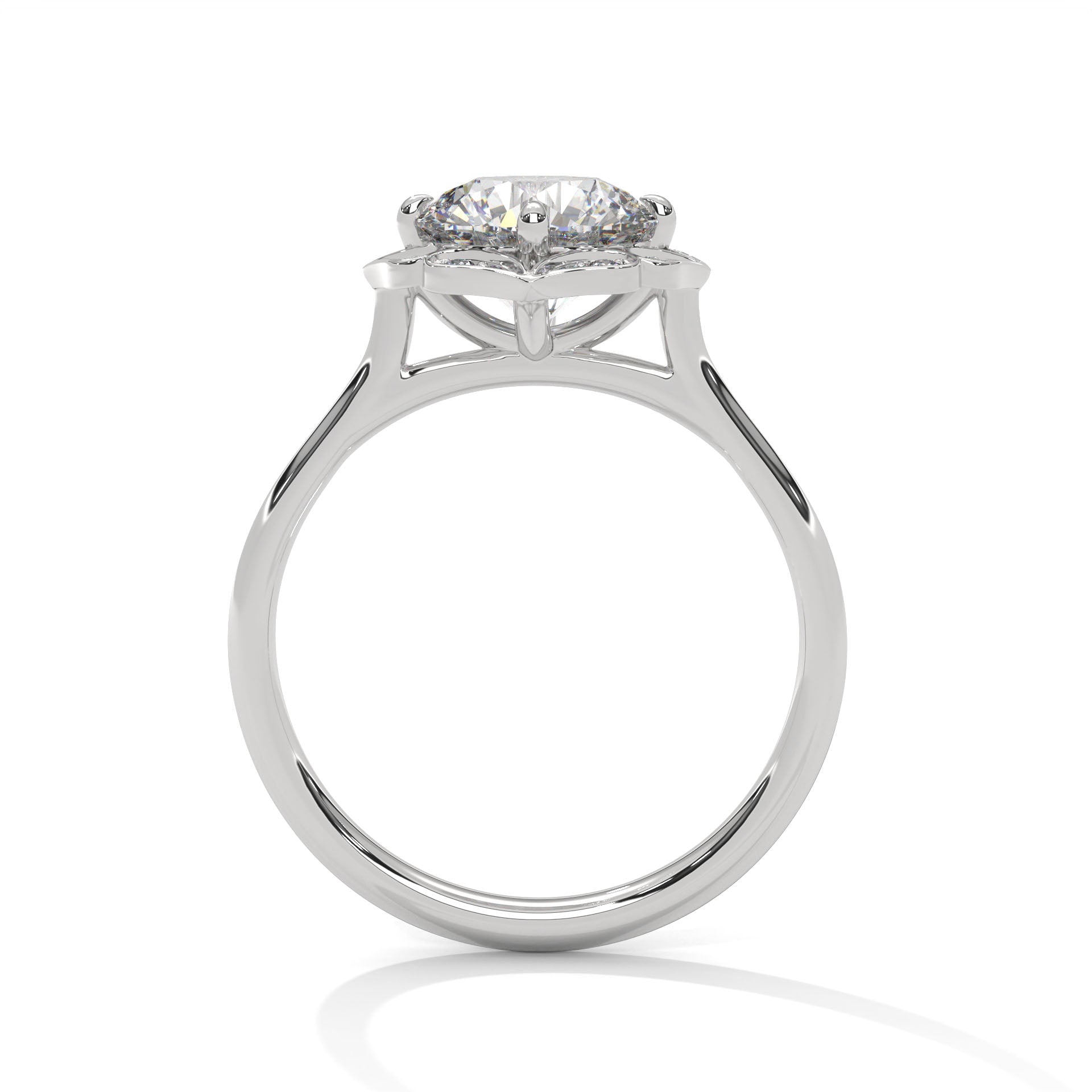 Round Diamond Vintage Halo Engagement Ring