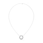 Emerald & Oval Diamond Circle Pendant