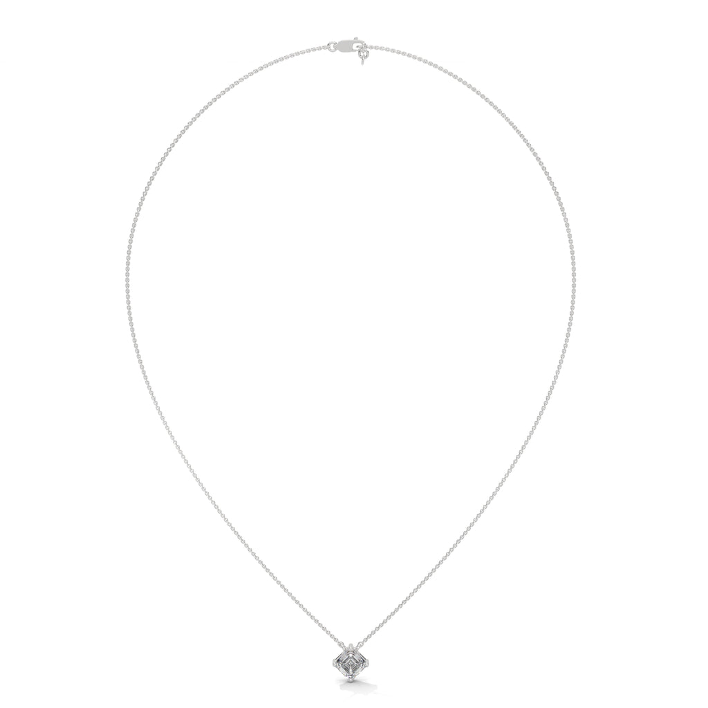 Asscher Solitaire Diamond Pendant