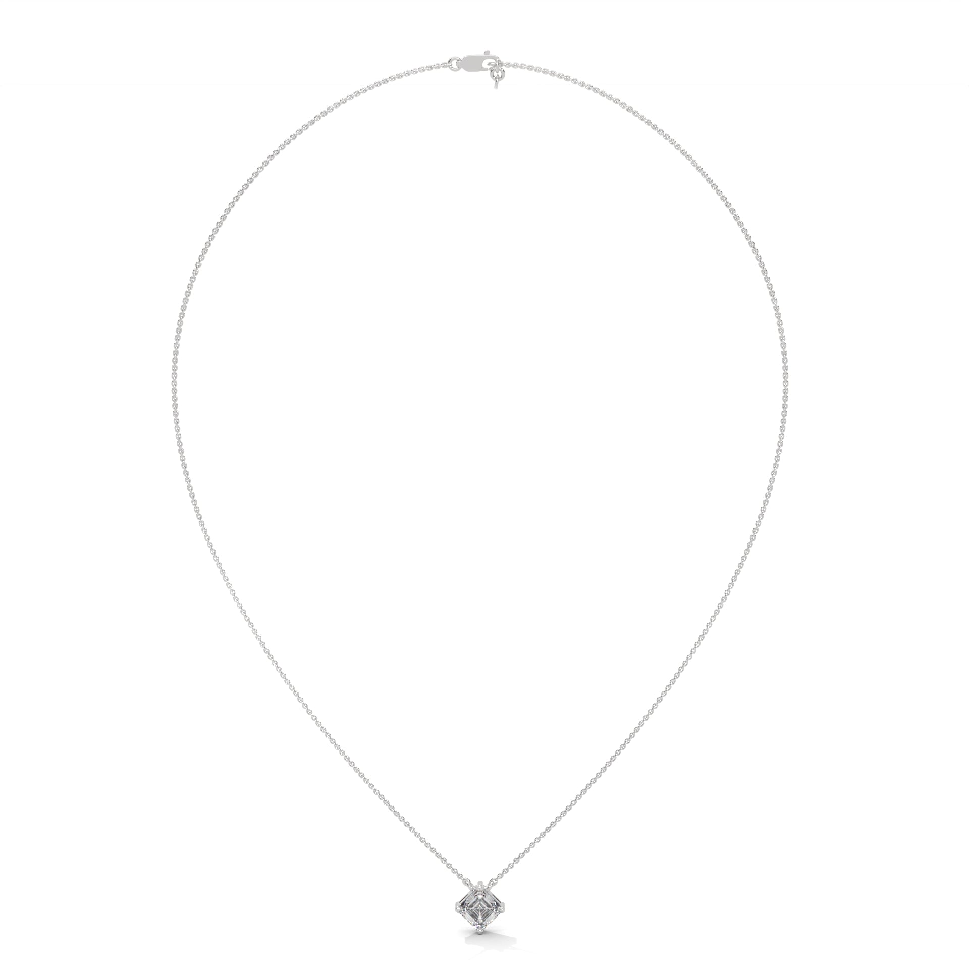 Asscher Solitaire Diamond Pendant