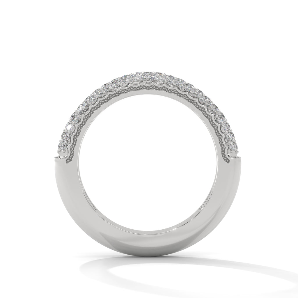 Triple Row Diamond Pavé Band Ring