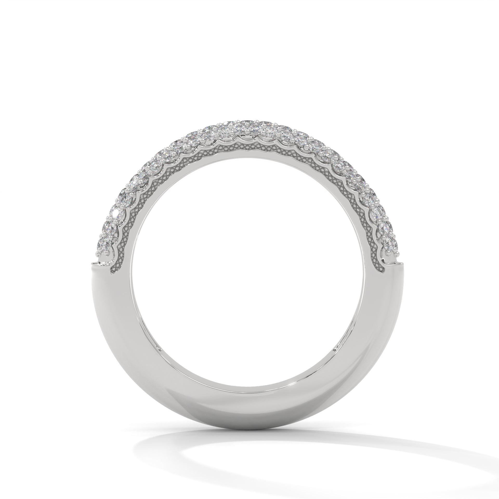 Triple Row Diamond Pavé Band Ring