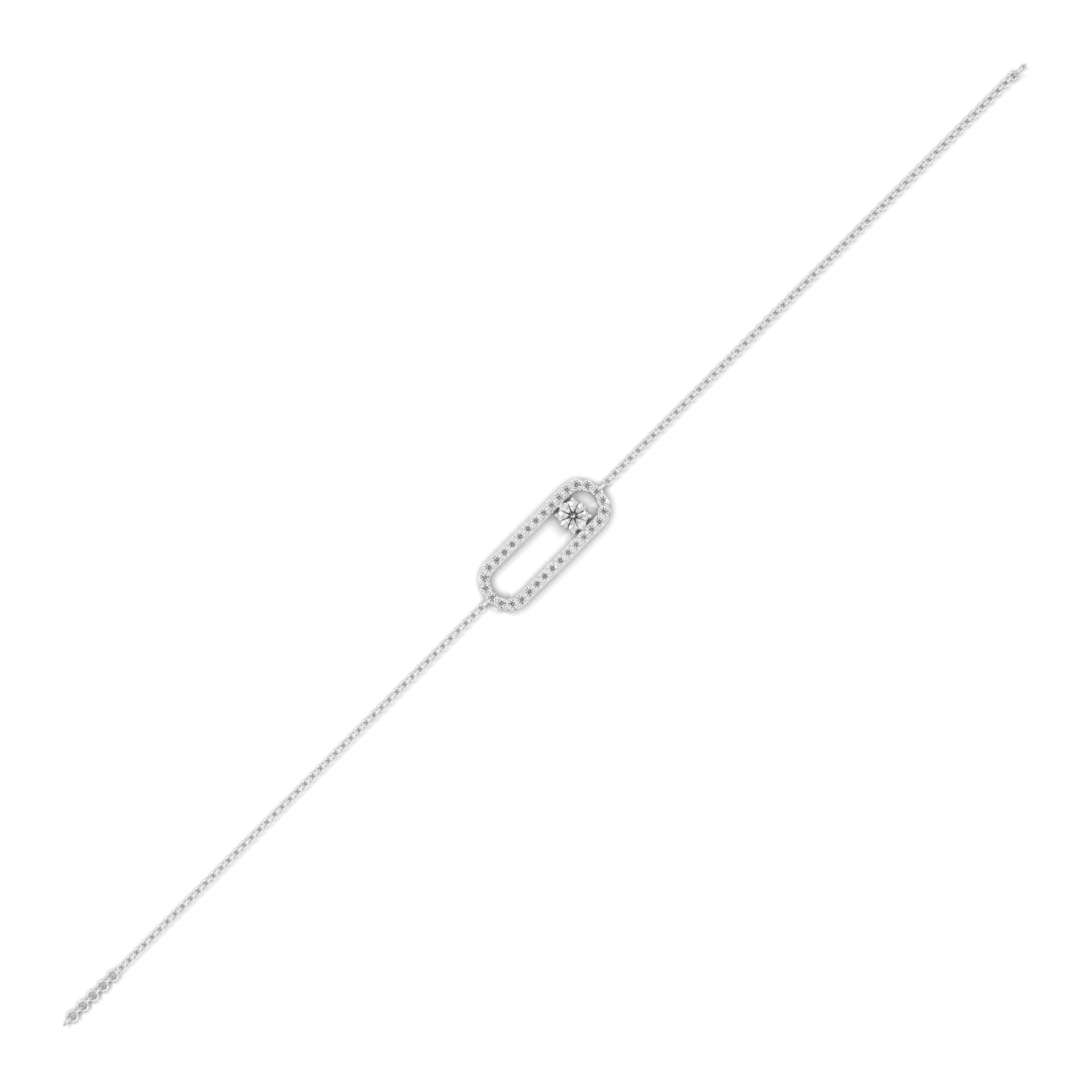 Diamond Paperclip Bracelet