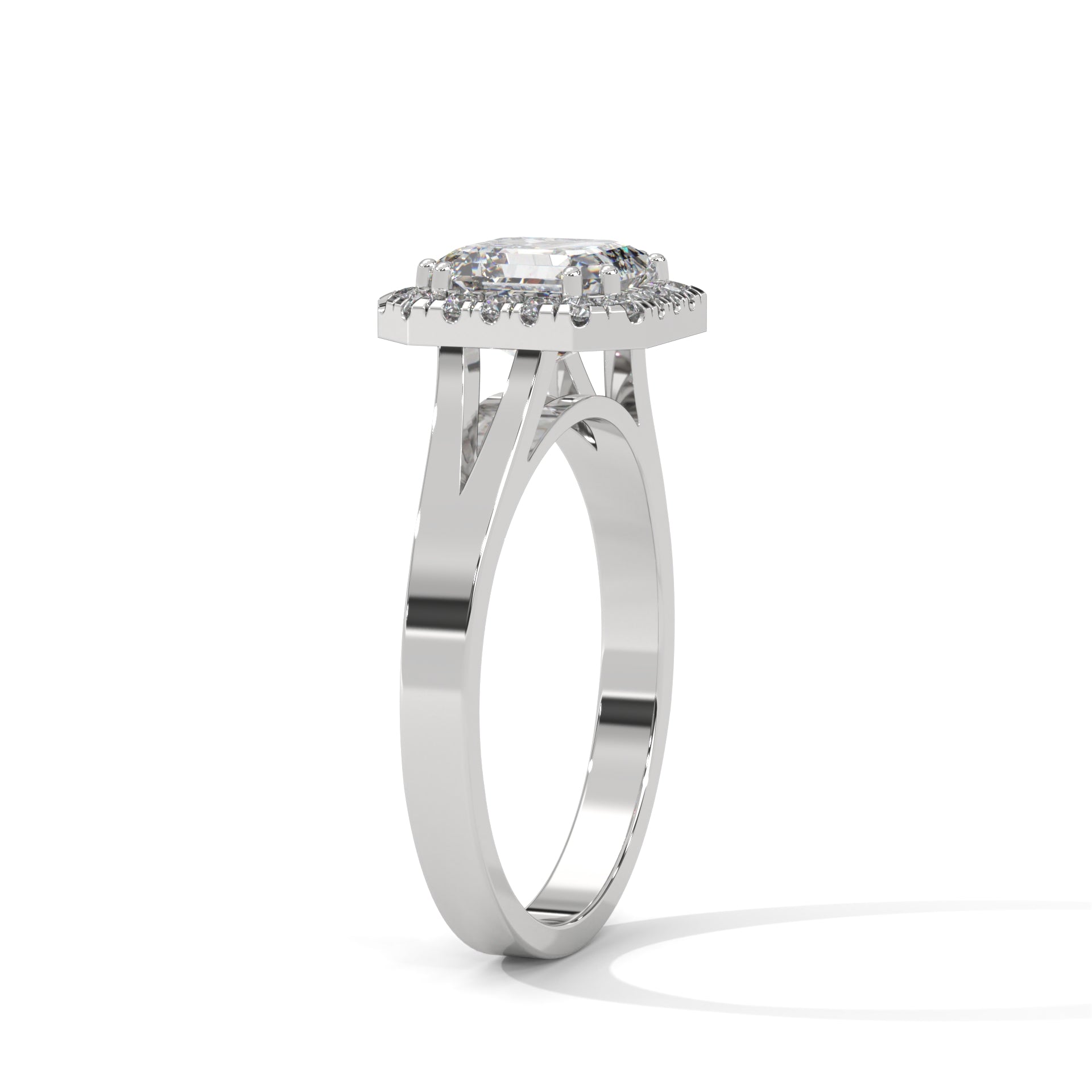 Asscher Cut Diamond Halo Engagement Ring