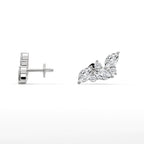 Marquise Diamond Cluster Stud Earrings