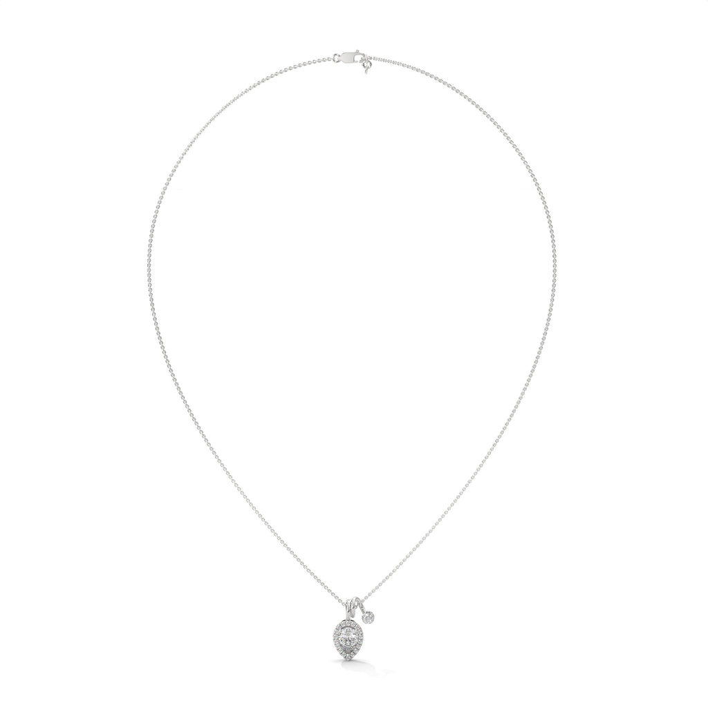 Pear Diamond Halo Pendant