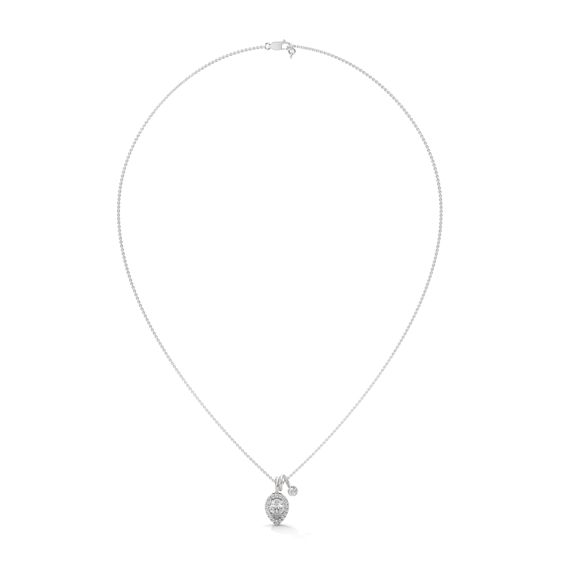 Pear Diamond Halo Pendant
