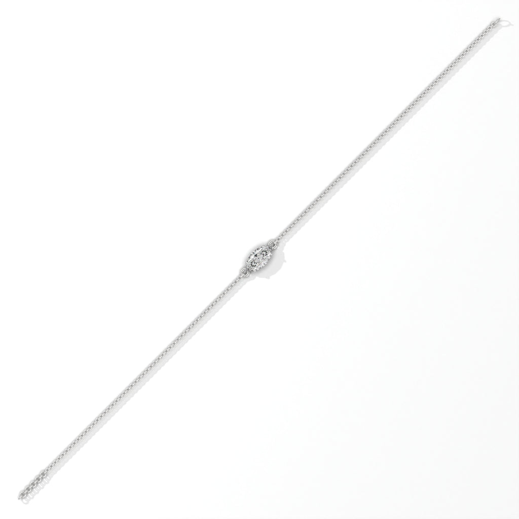 Marquise Cut Solitaire Diamond Bracelet
