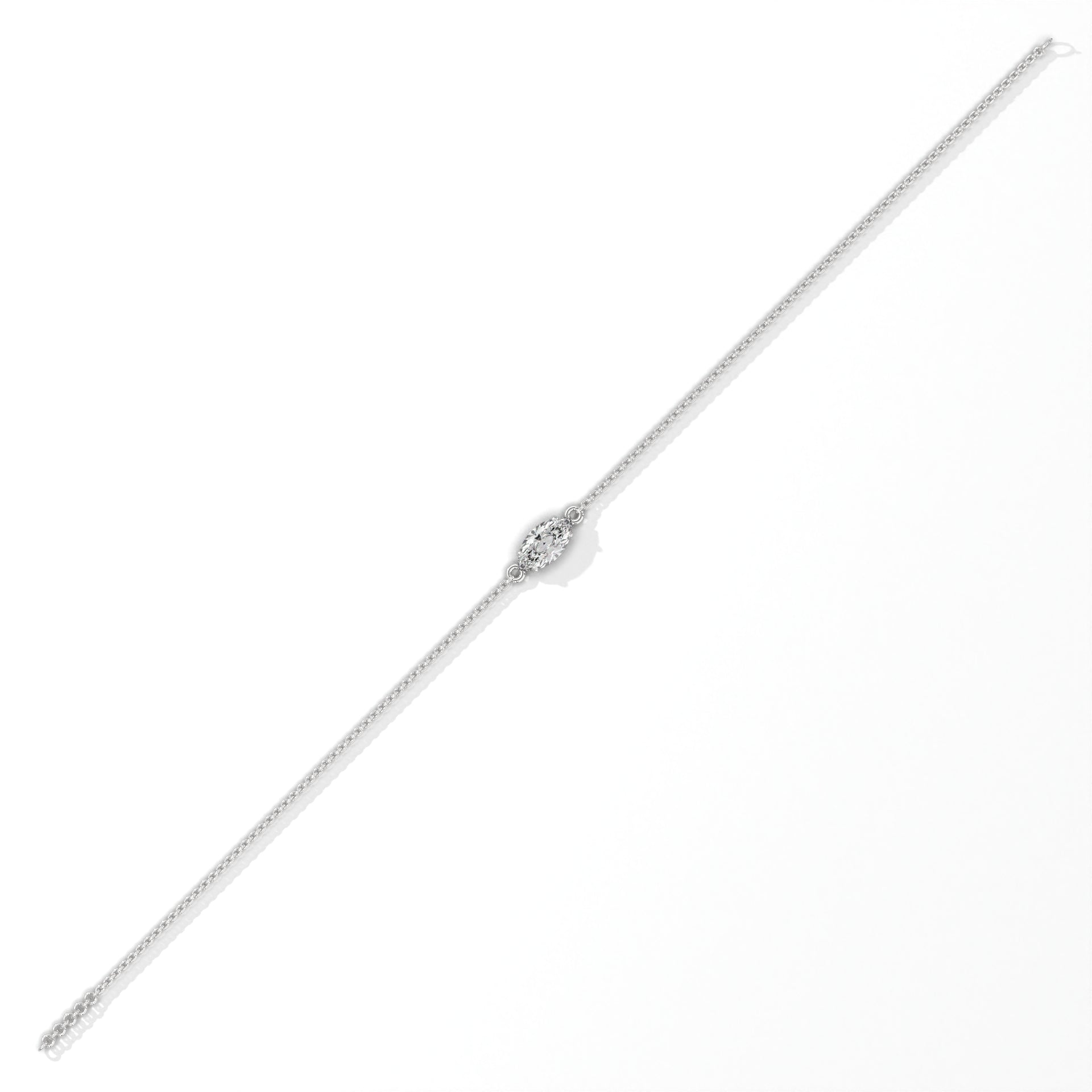 Marquise Cut Solitaire Diamond Bracelet