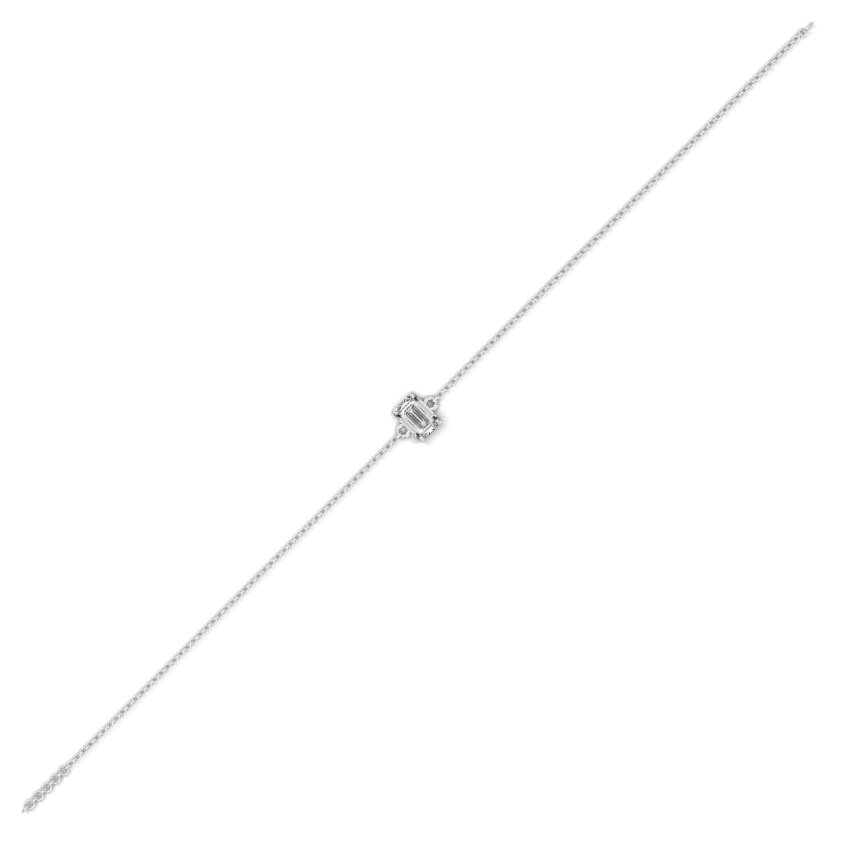 Emerald Cut Solitaire Diamond Bracelet, lifestyle view — Jewelix Atelier