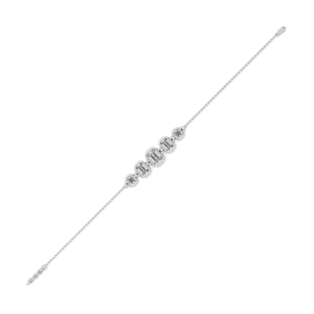 Emerald Cut Five Stone Diamond Bracelet