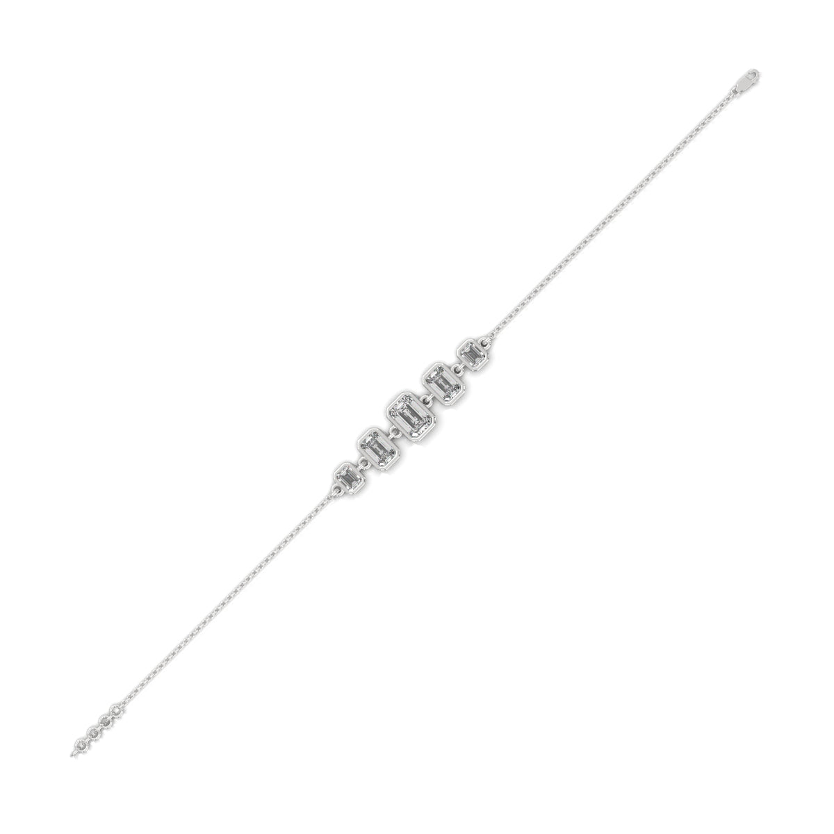Emerald Cut Five Stone Diamond Bracelet, lifestyle view — Jewelix Atelier