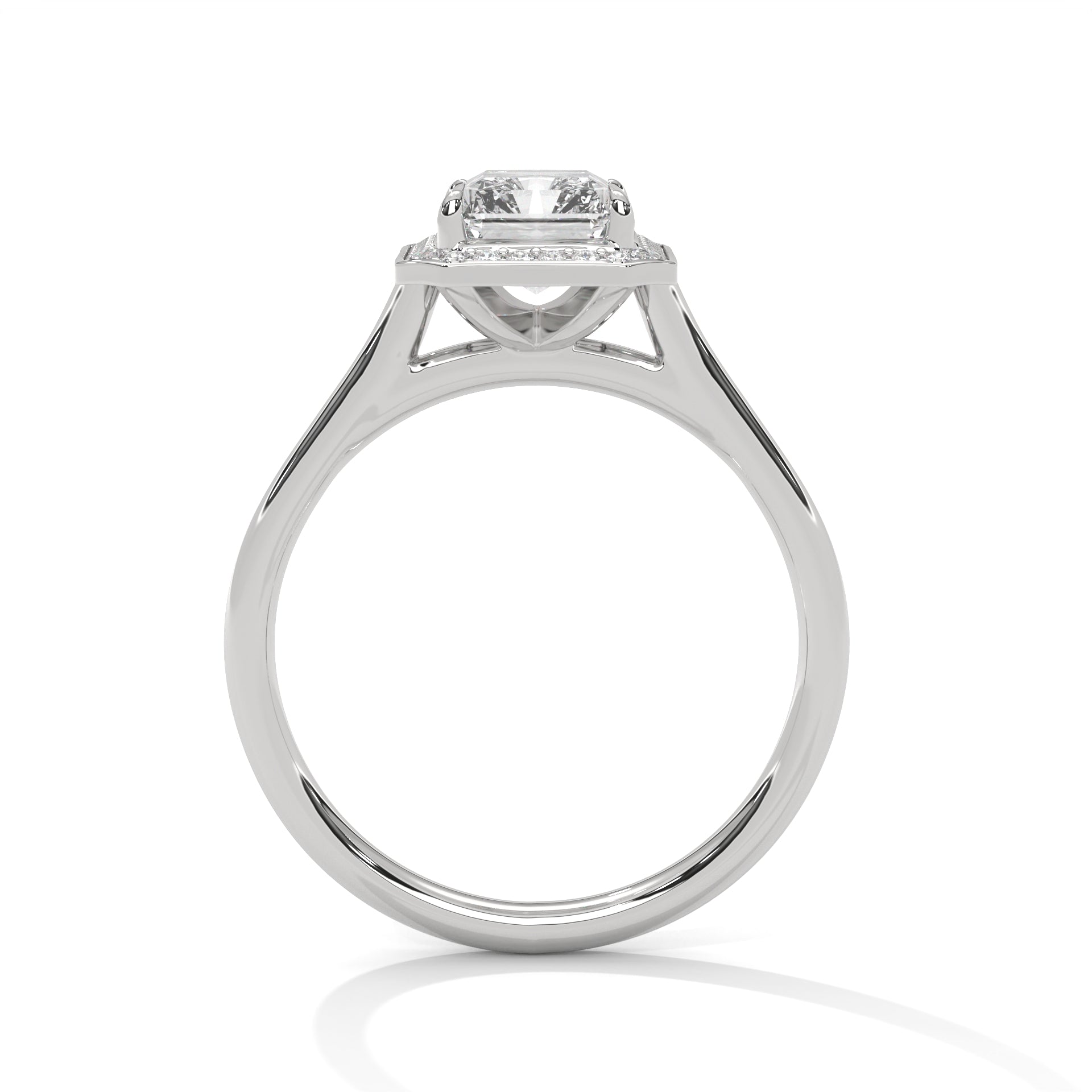 Emerald Cut Diamond Halo Engagement Ring