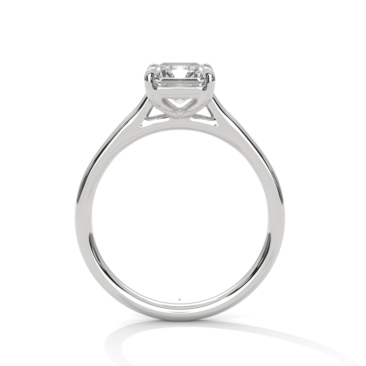1.75 ct Emerald Cut Solitaire Lab Grown Diamond with Cathedral Setting Engagement Ring – view 3 of 9 | Jewelix Atelier