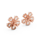 Floral Pear Diamond Statement Stud Earrings