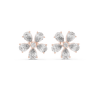 Floral Pear Diamond Statement Stud Earrings