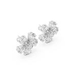 Floral Pear Diamond Statement Stud Earrings
