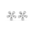 Floral Pear Diamond Statement Stud Earrings