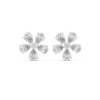 Floral Pear Diamond Statement Stud Earrings