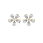 Floral Pear Diamond Statement Stud Earrings