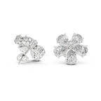 Floral Pear Diamond Statement Stud Earrings