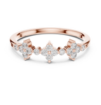 Floral Diamond Cluster Ring in Sterling Silver