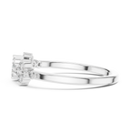 Floral Diamond Cluster Ring in Sterling Silver