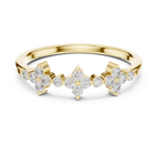 Floral Diamond Cluster Ring in Sterling Silver