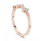 Floral Diamond Cluster Ring in Sterling Silver