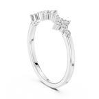 Floral Diamond Cluster Ring in Sterling Silver
