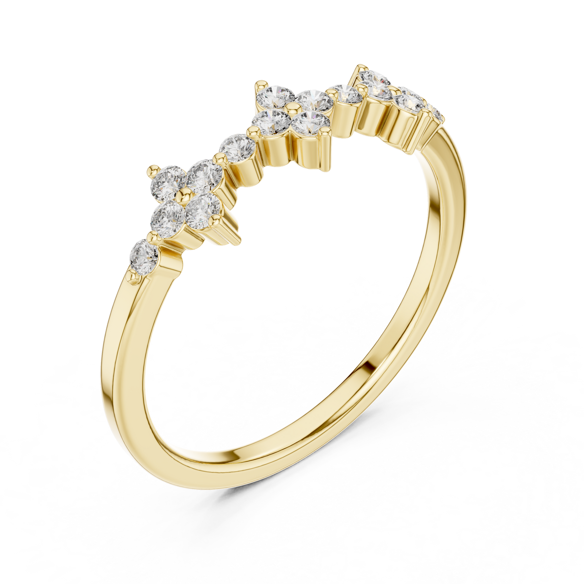 0.228 CTW Floral Diamond Cluster Ring – Style LR-22 – view 11 of 12, lab grown diamond ring | Jewelix Atelier