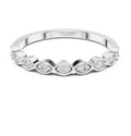Alternating Diamond Eternity Band Ring in Sterling Silver