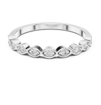 Alternating Diamond Eternity Band Ring in Sterling Silver