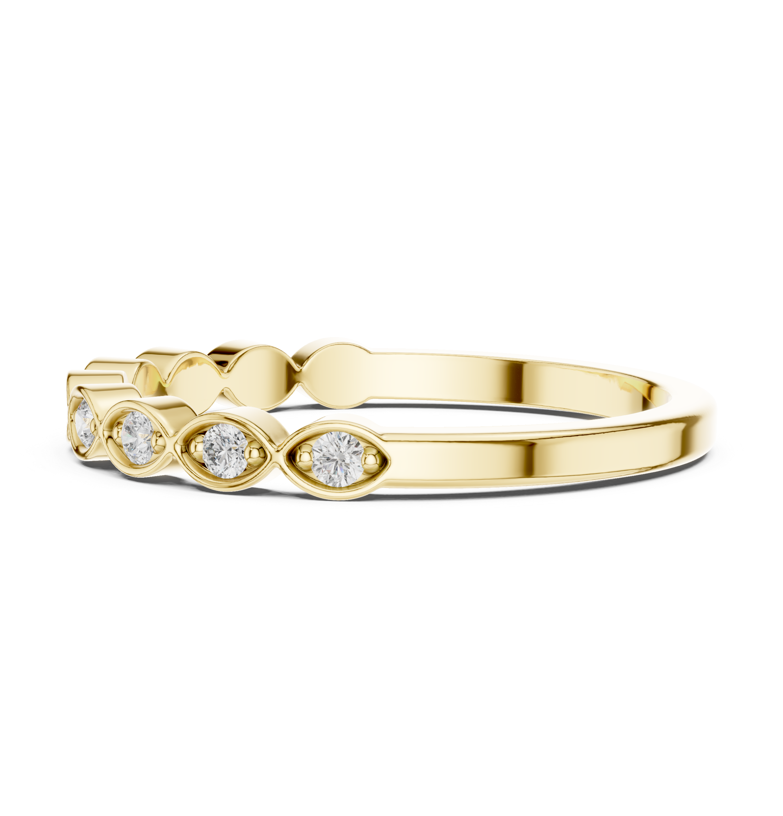 Alternating Diamond Eternity Band Ring in Sterling Silver