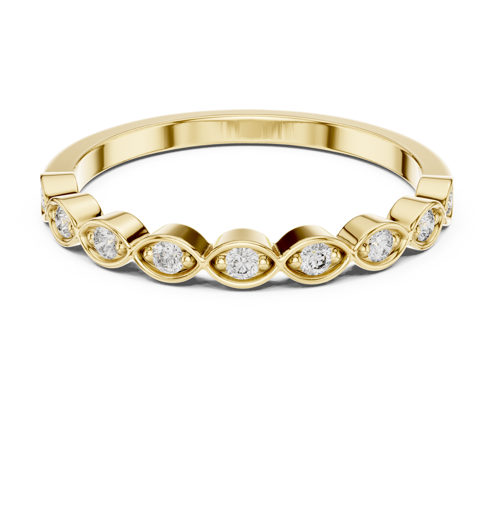 Alternating Diamond Eternity Band Ring in Sterling Silver