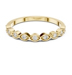 Alternating Diamond Eternity Band Ring in Sterling Silver