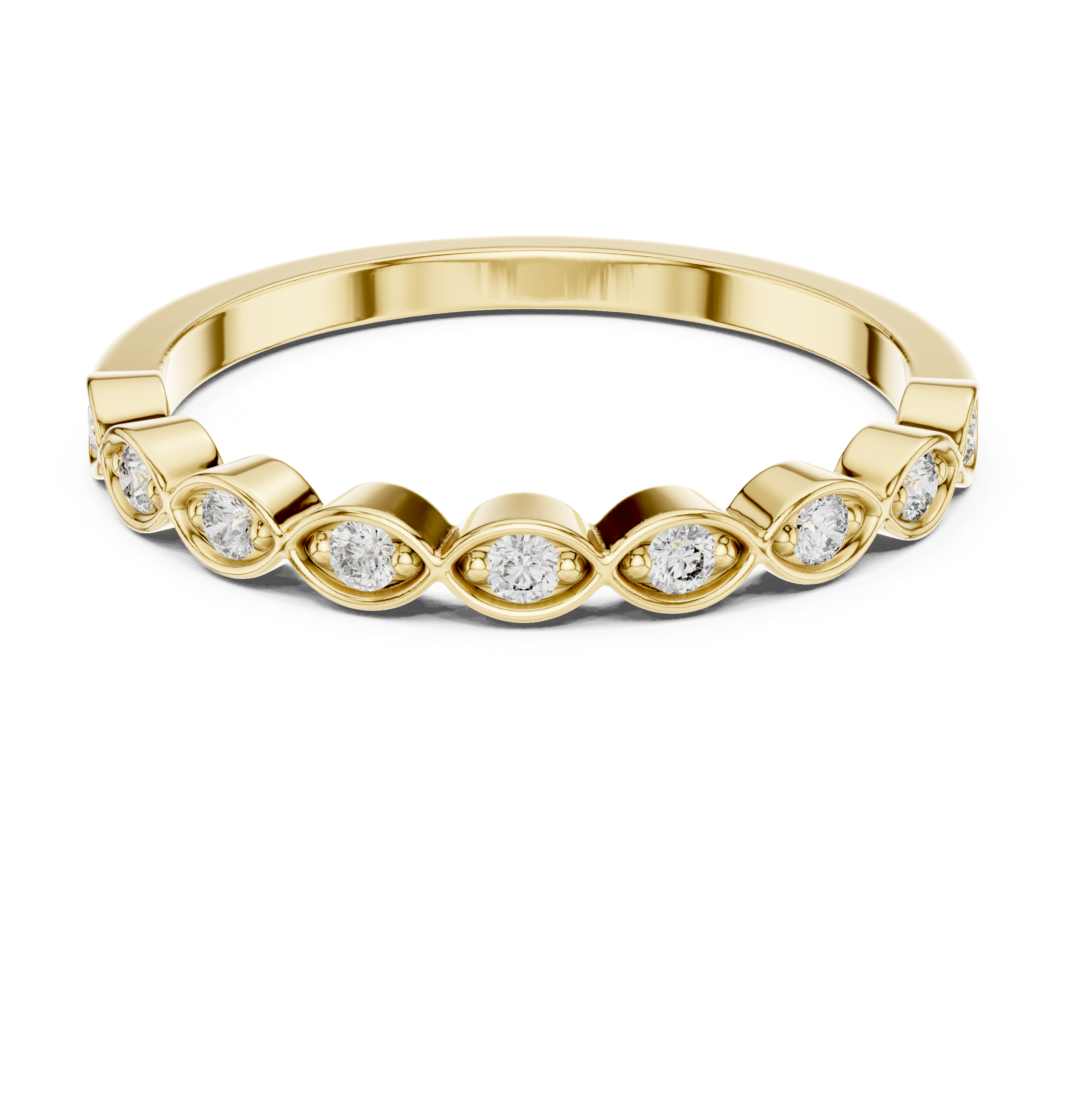 Alternating Diamond Eternity Band Ring in Sterling Silver