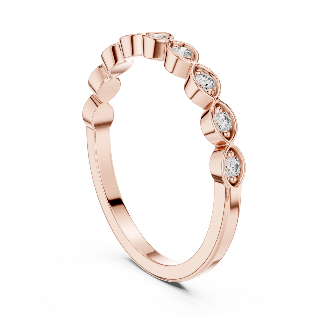 Alternating Diamond Eternity Band Ring in Sterling Silver