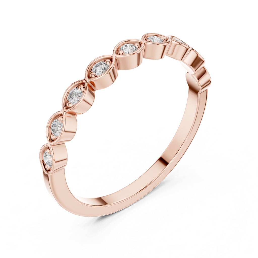 Alternating Diamond Eternity Band Ring in Sterling Silver
