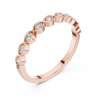 Alternating Diamond Eternity Band Ring in Sterling Silver