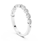 Alternating Diamond Eternity Band Ring in Sterling Silver