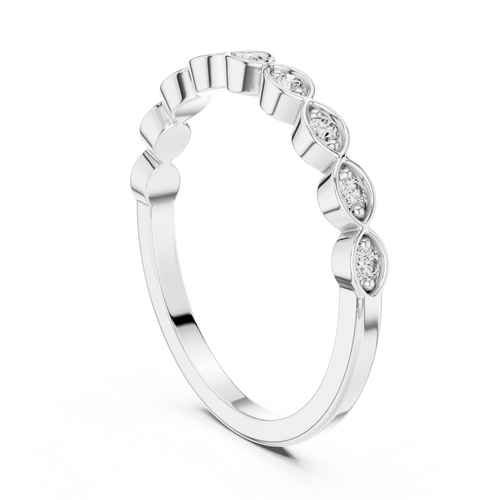 Alternating Diamond Eternity Band Ring in Sterling Silver