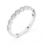 Alternating Diamond Eternity Band Ring in Sterling Silver
